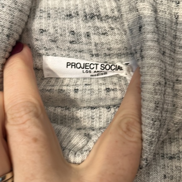 Project Social T Los Angeles Speckled Gray Turtleneck Sweater Women’s Size M NWT - Picture 3 of 6